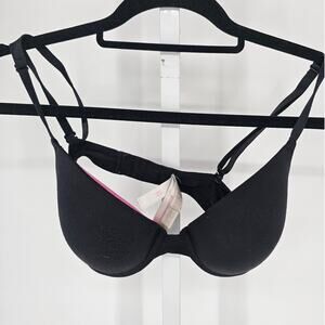 Pink by Victorias Secret Womens Wear Everywhere Push Up Bra Sz 36B Black